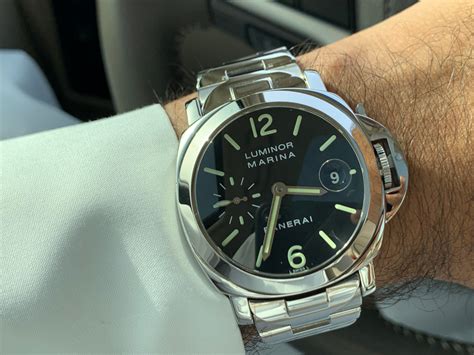 panerai luminor marina on wrist